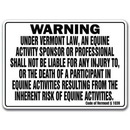 Signmission 14 in Height, 10 in Width, Plastic, 10" x 14", WS-Vermont Equine WS-Vermont Equine